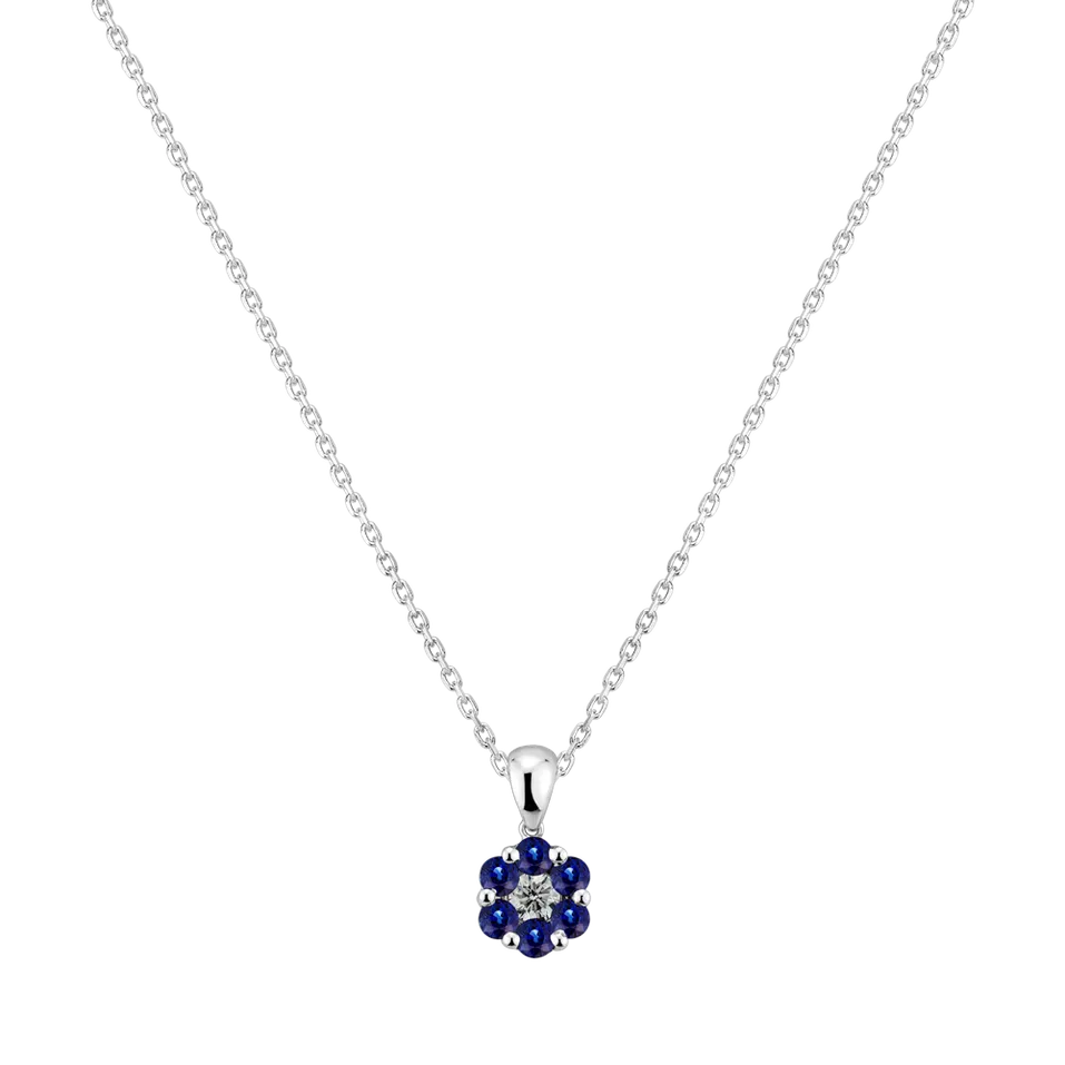 Přívěs s diamanty a safíry Fancy Daisy