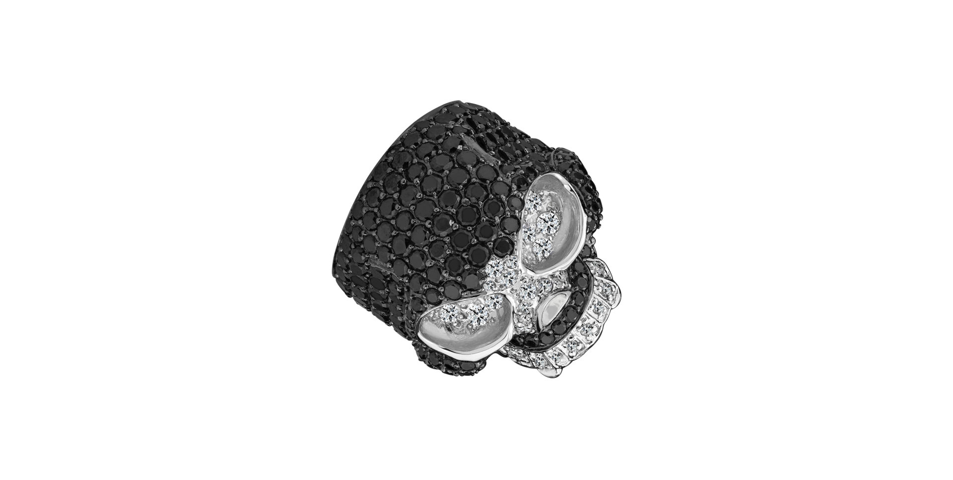 Prsten s diamanty Black Skull