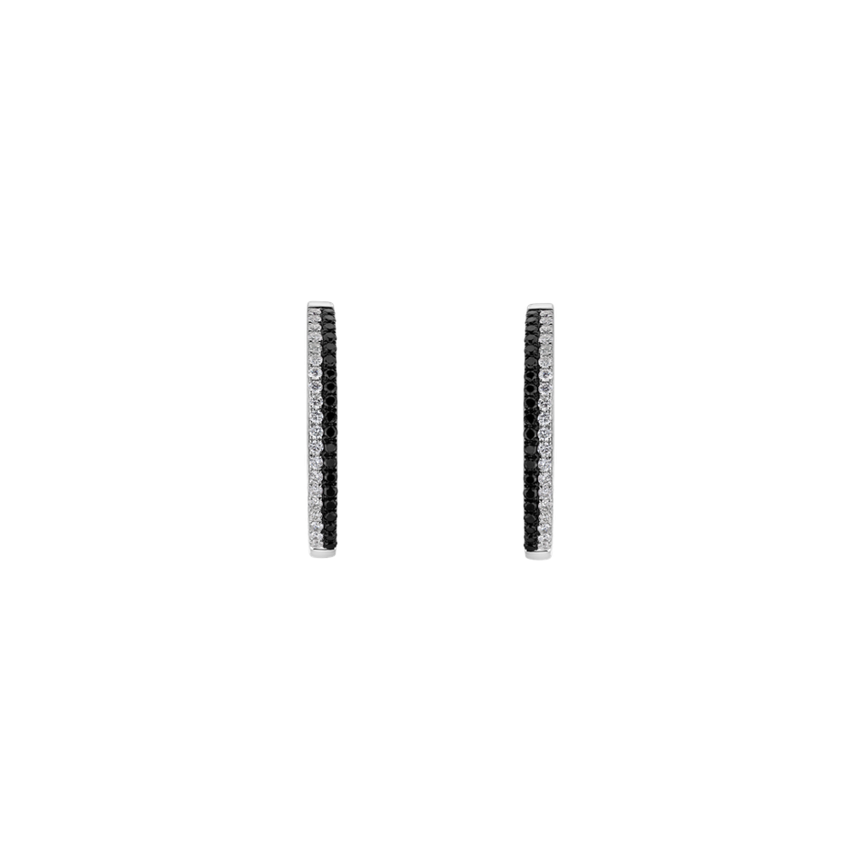 Náušnice s černými a bílými diamanty Arcane Sonata