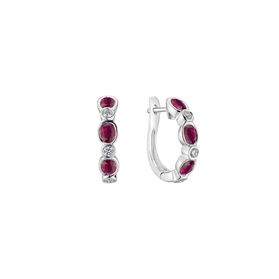 Náušnice s diamanty a rubíny Circumpolar
