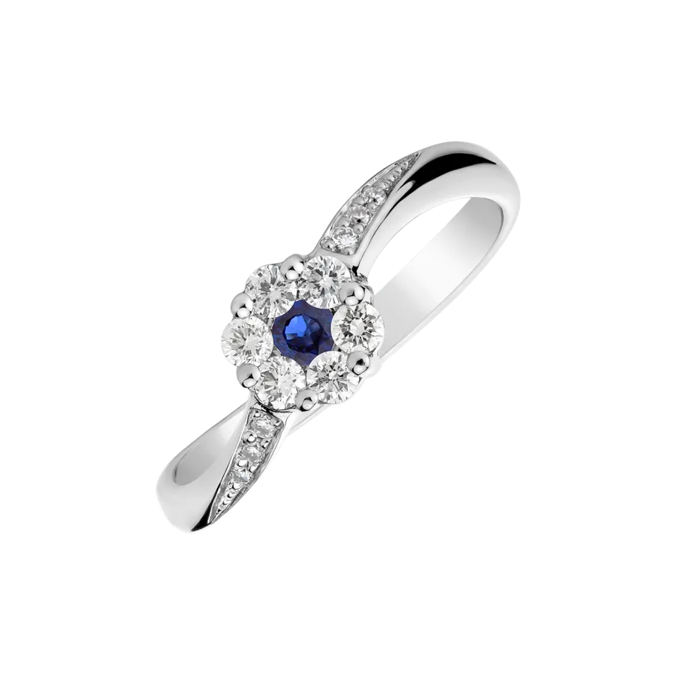 Prsten s safírem a diamanty Midnight Countess