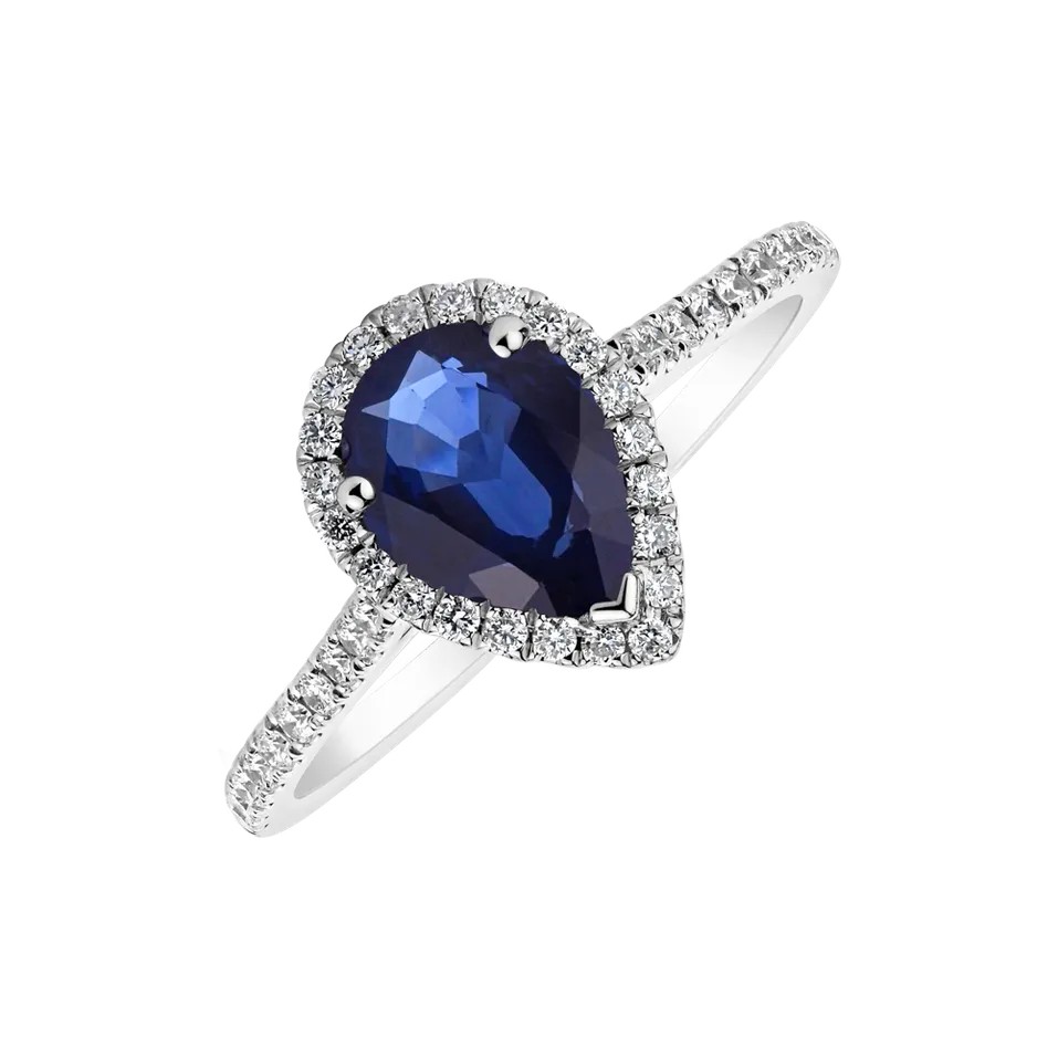 Prsten s safírem a diamanty Majestic Gleam