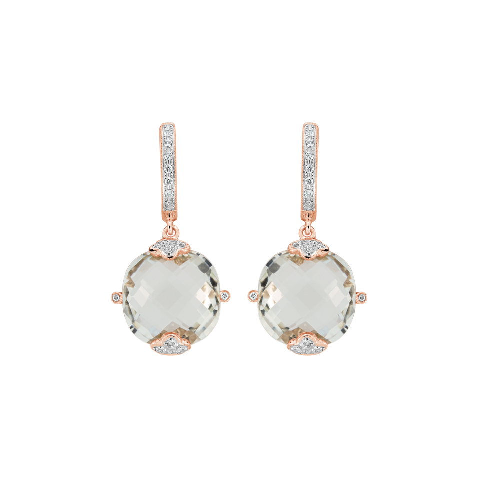 Náušnice s diamanty a ametystem Duchess Essence