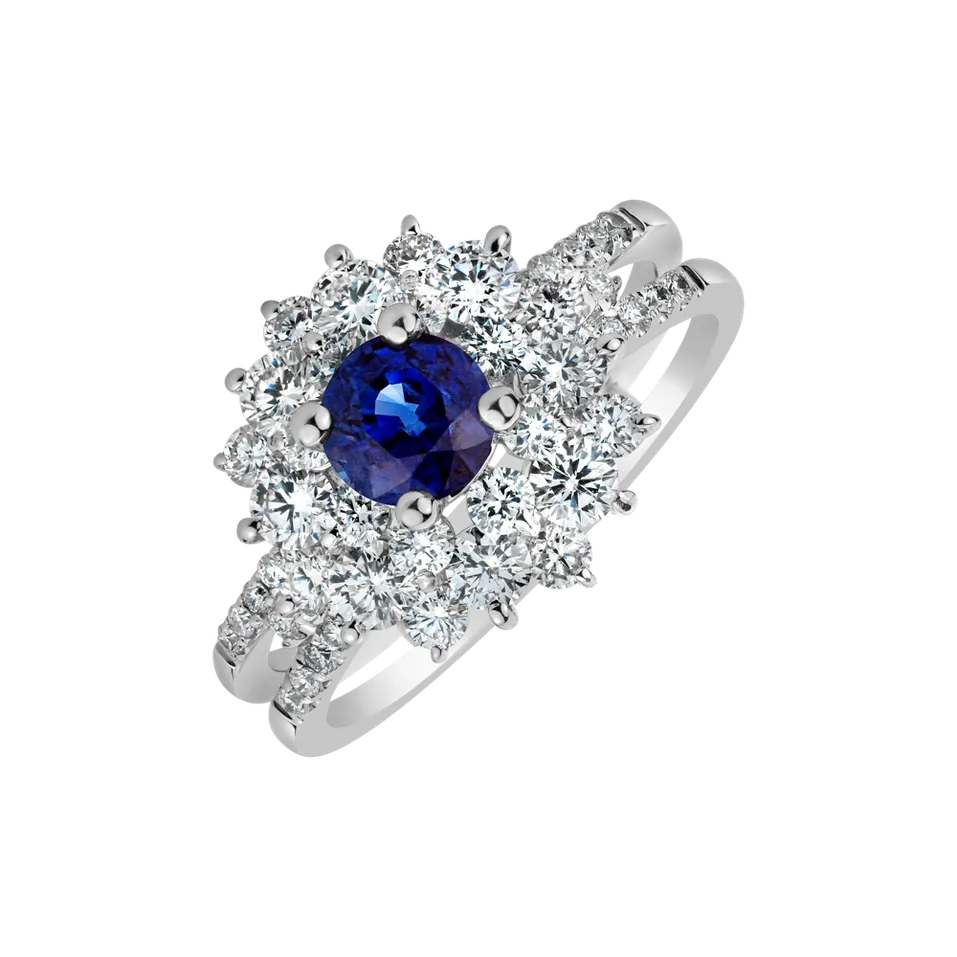 Prsten s safírem a diamanty Royal Secret