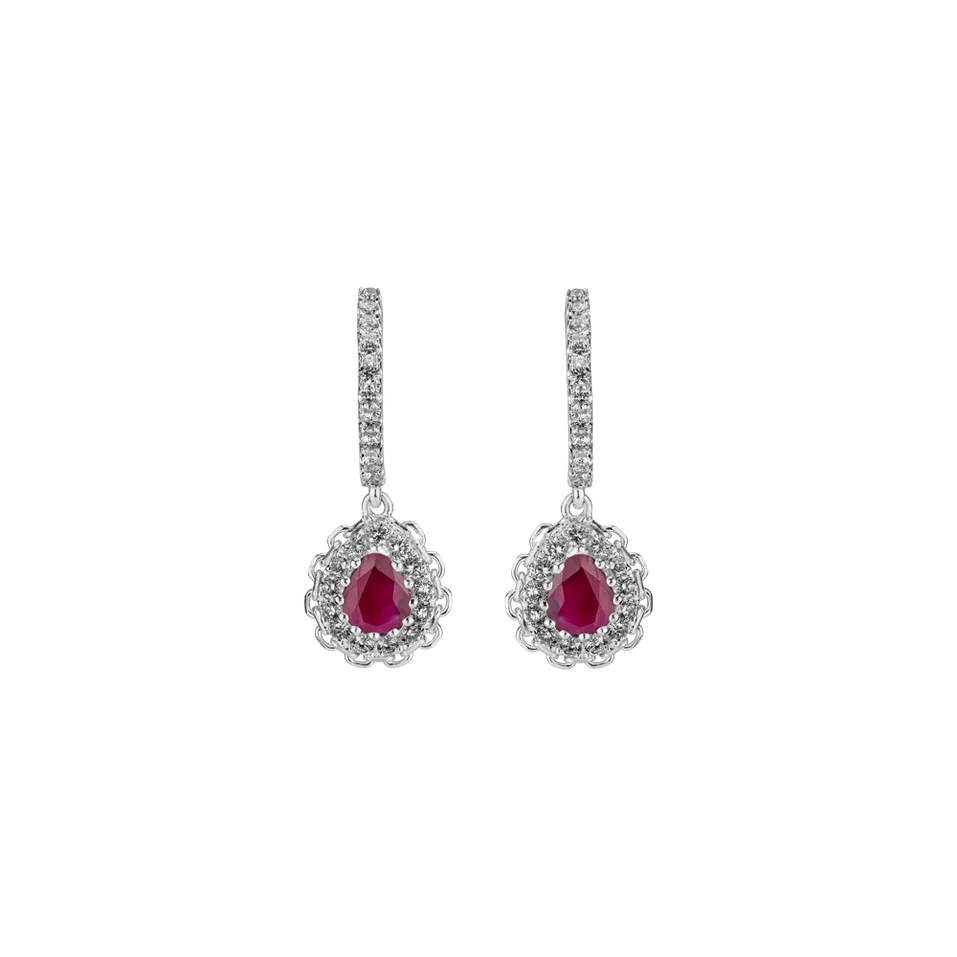 Náušnice s rubínem a diamanty Classic Crimson