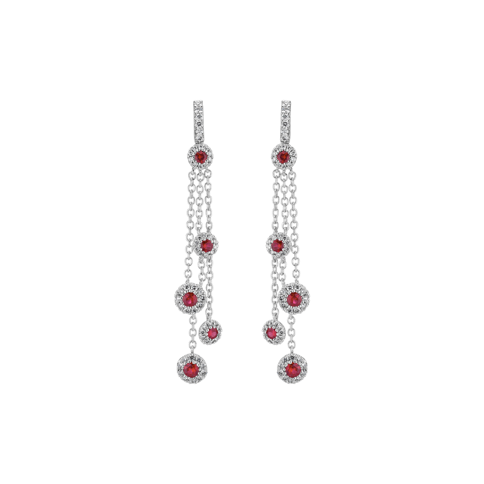 Náušnice s diamanty a rubíny Dariana