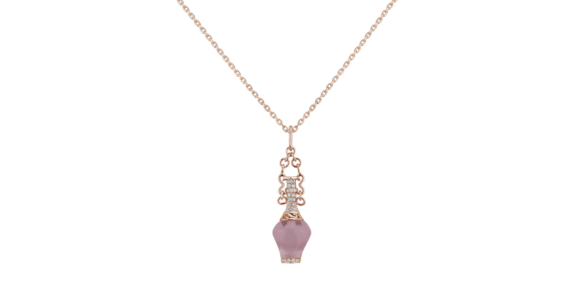 Přívěs s růženínem a diamanty Abstracted Affinity