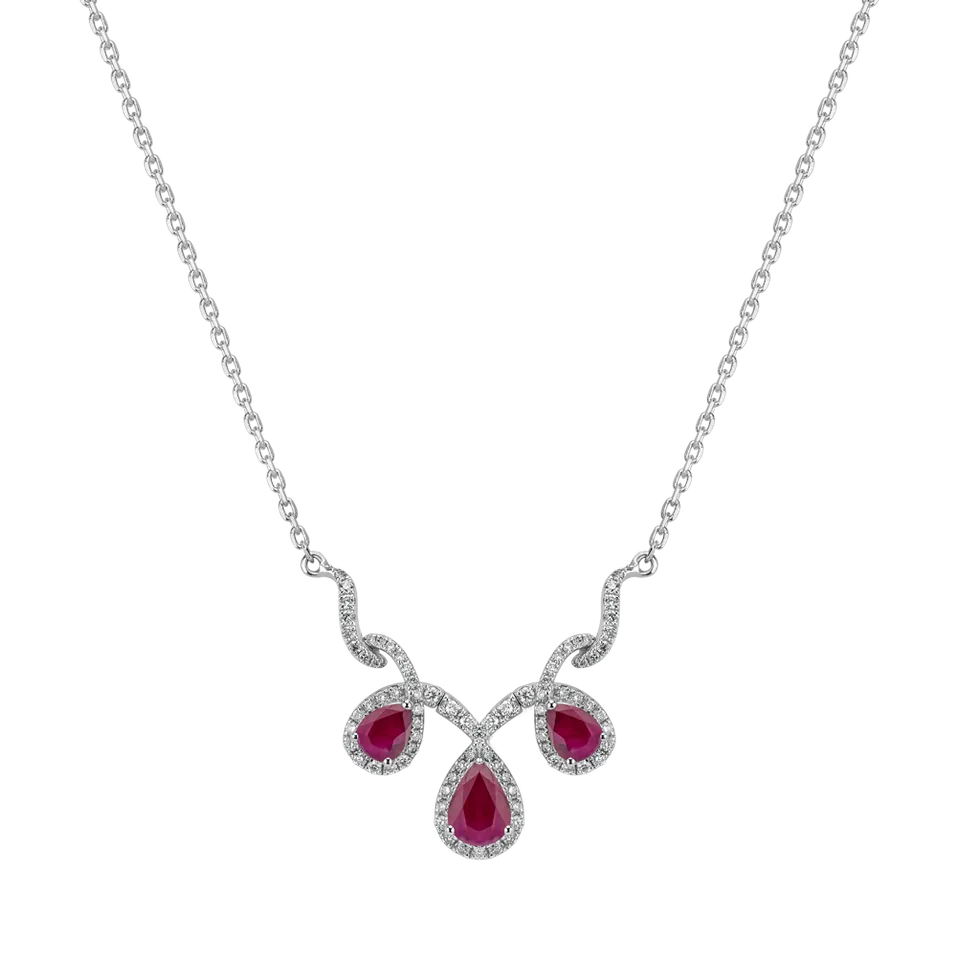 Náhrdelník s diamanty a rubíny Shine Romance