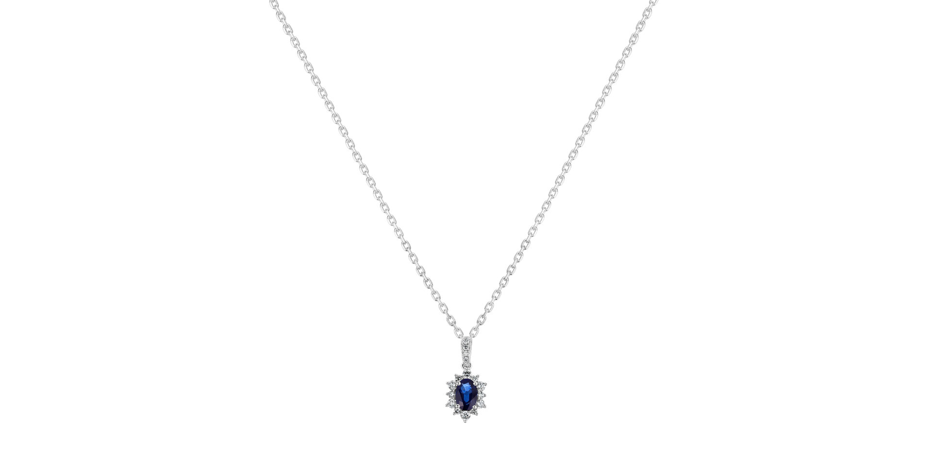 Přívěs se safírem a diamanty Atmosphere
