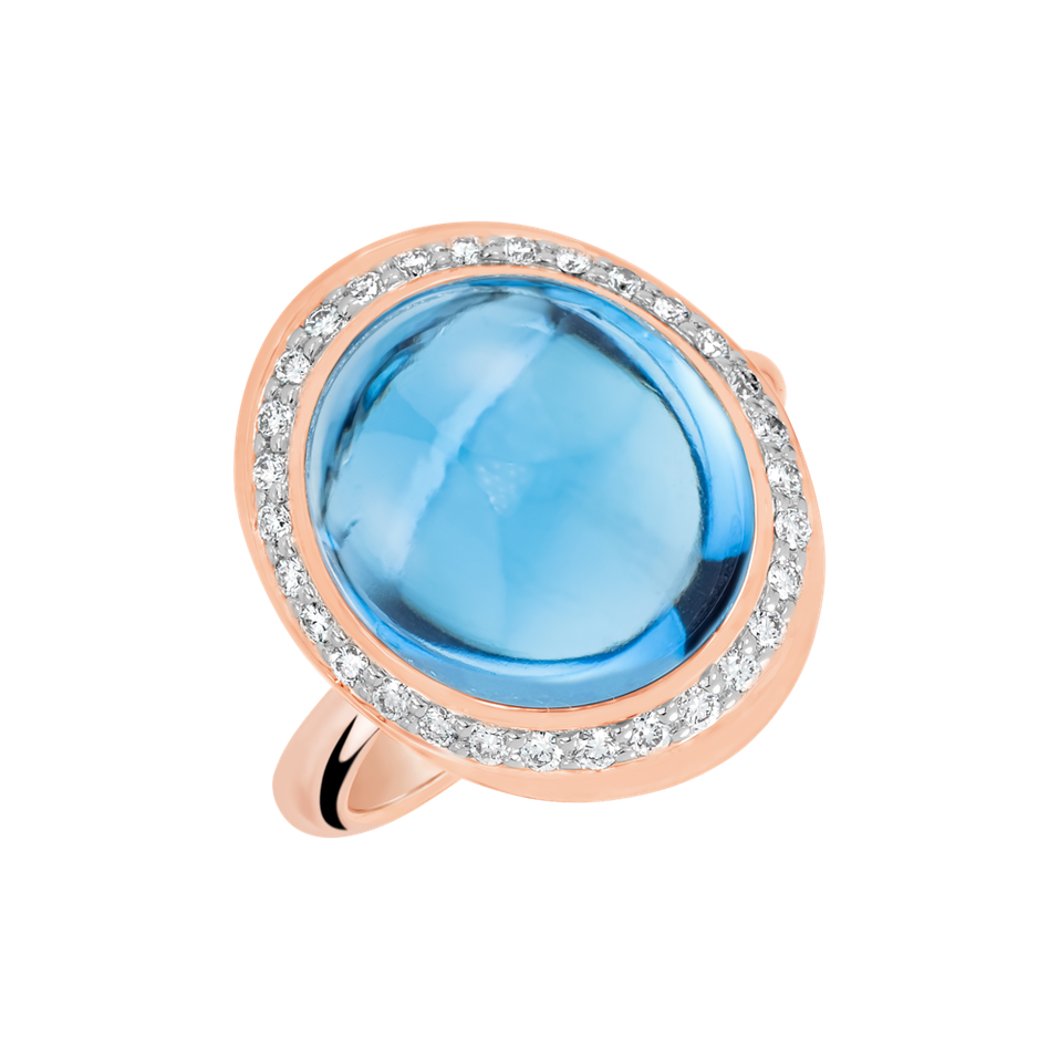 Prsten s diamanty a topazem Spring Eye