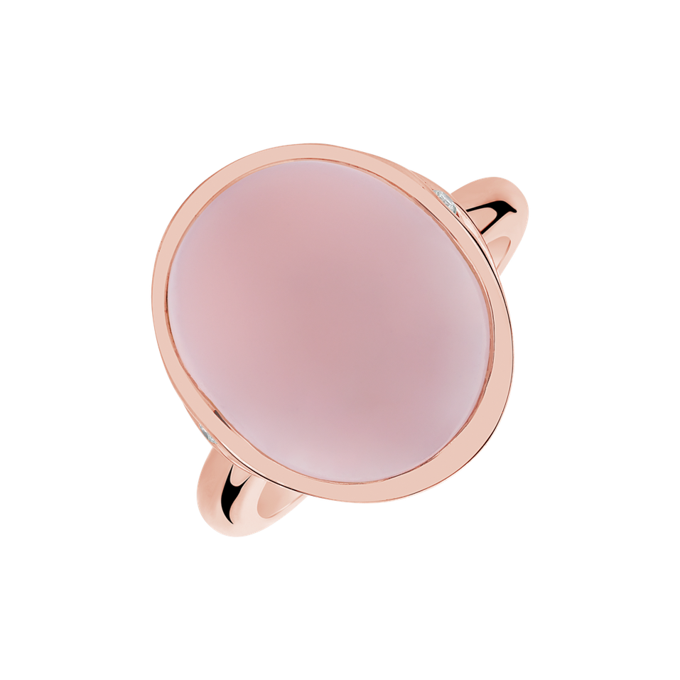 Prsten s růženínem a diamanty Instant Glow