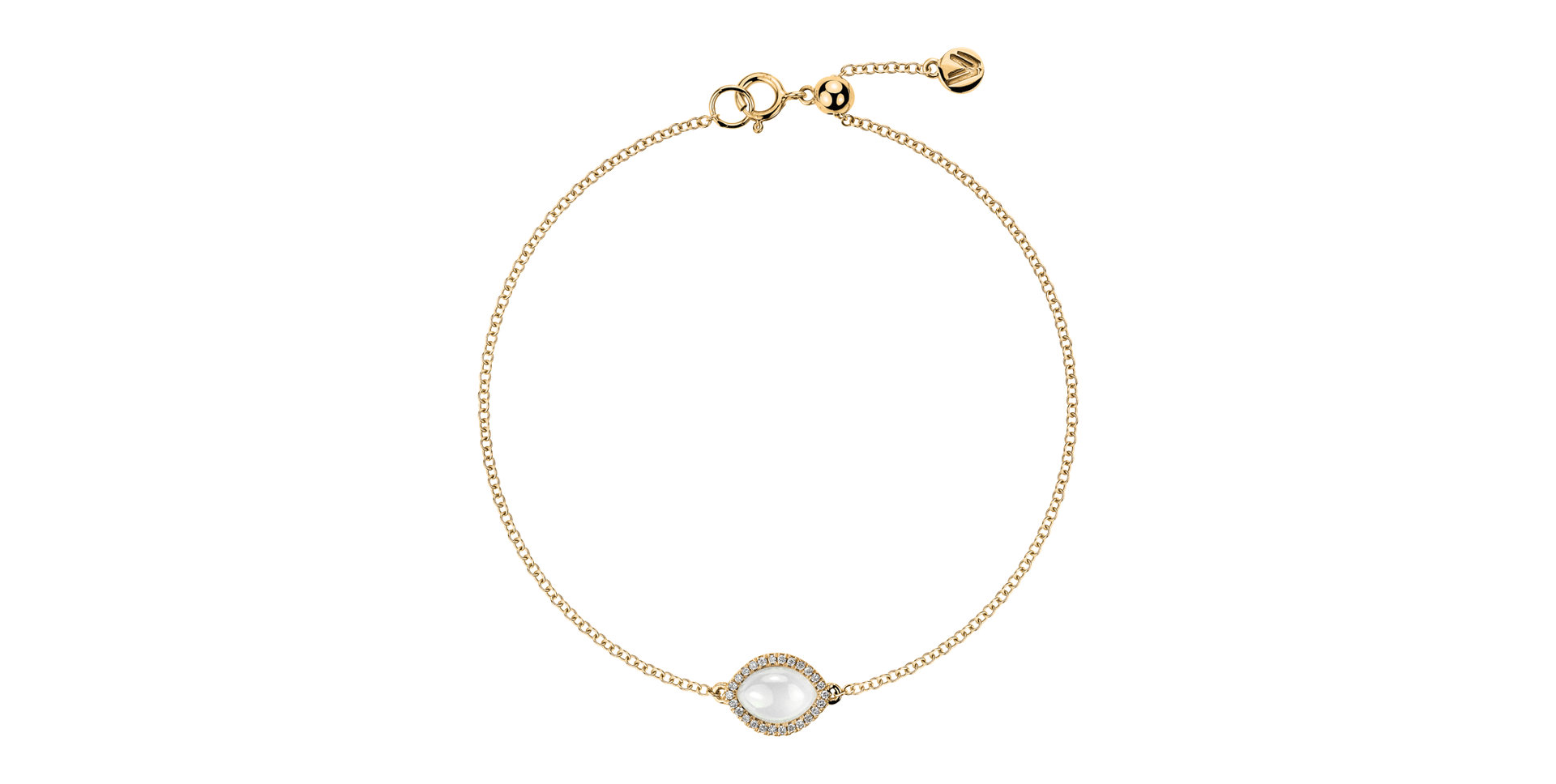 Náramek s diamanty a měsíčním kamenem Velora