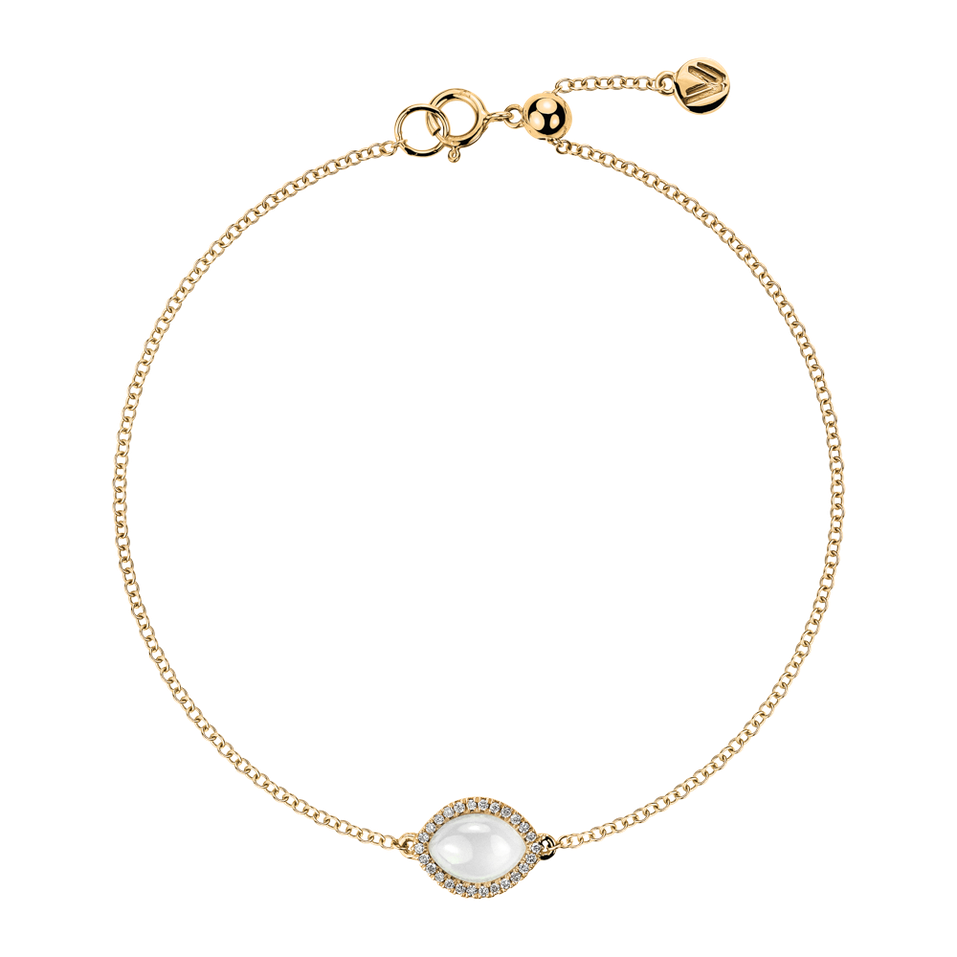 Náramek s diamanty a měsíčním kamenem Velora