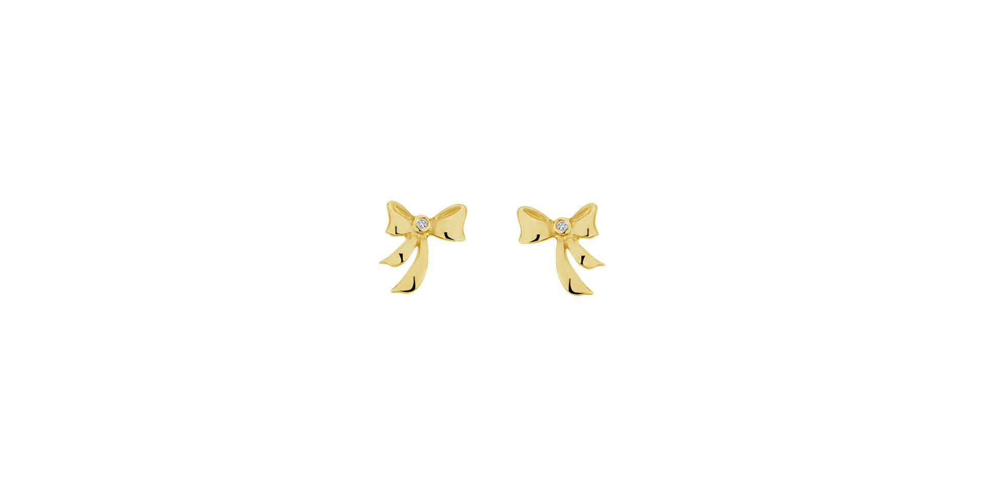 Náušnice s diamanty Cute Bow