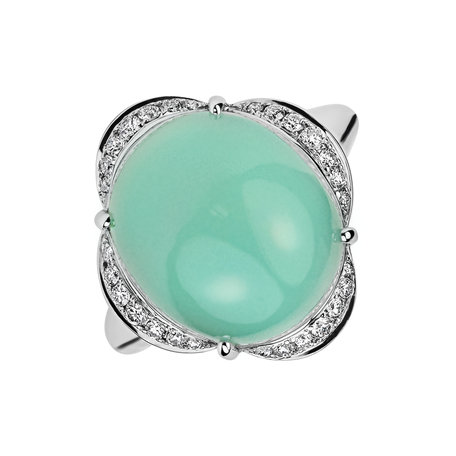 Prsten s chalcedonem a diamanty Spring Romance