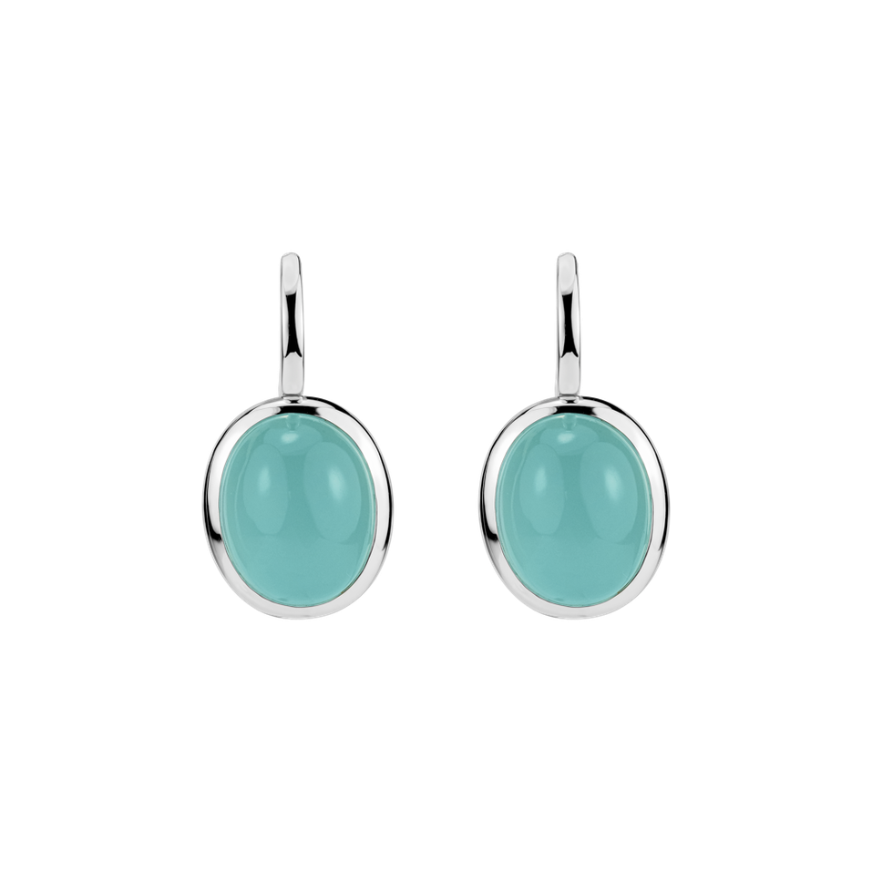 Náušnice s chalcedonem Moonlit Blossom