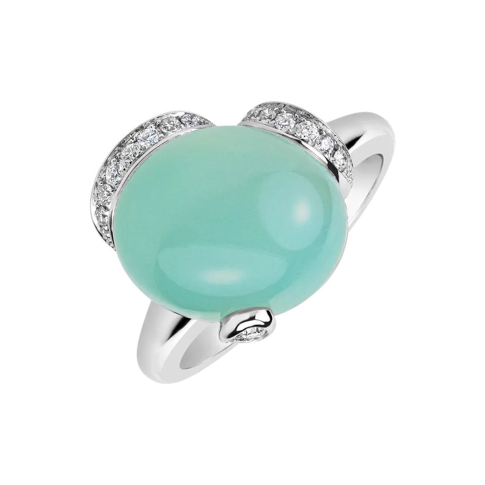 Prsten s chalcedonem a diamanty Lullaby of Spring