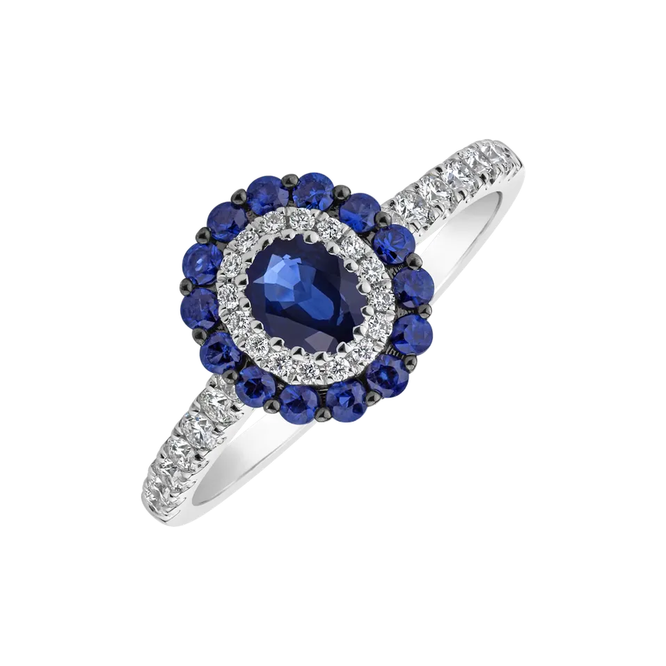Prsten s diamanty a safíry Aristocrat Pleasure