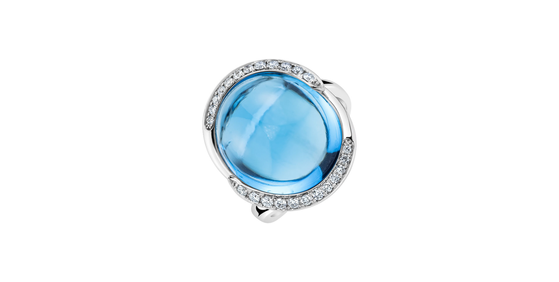 Prsten s diamanty a topazem Blue Grace