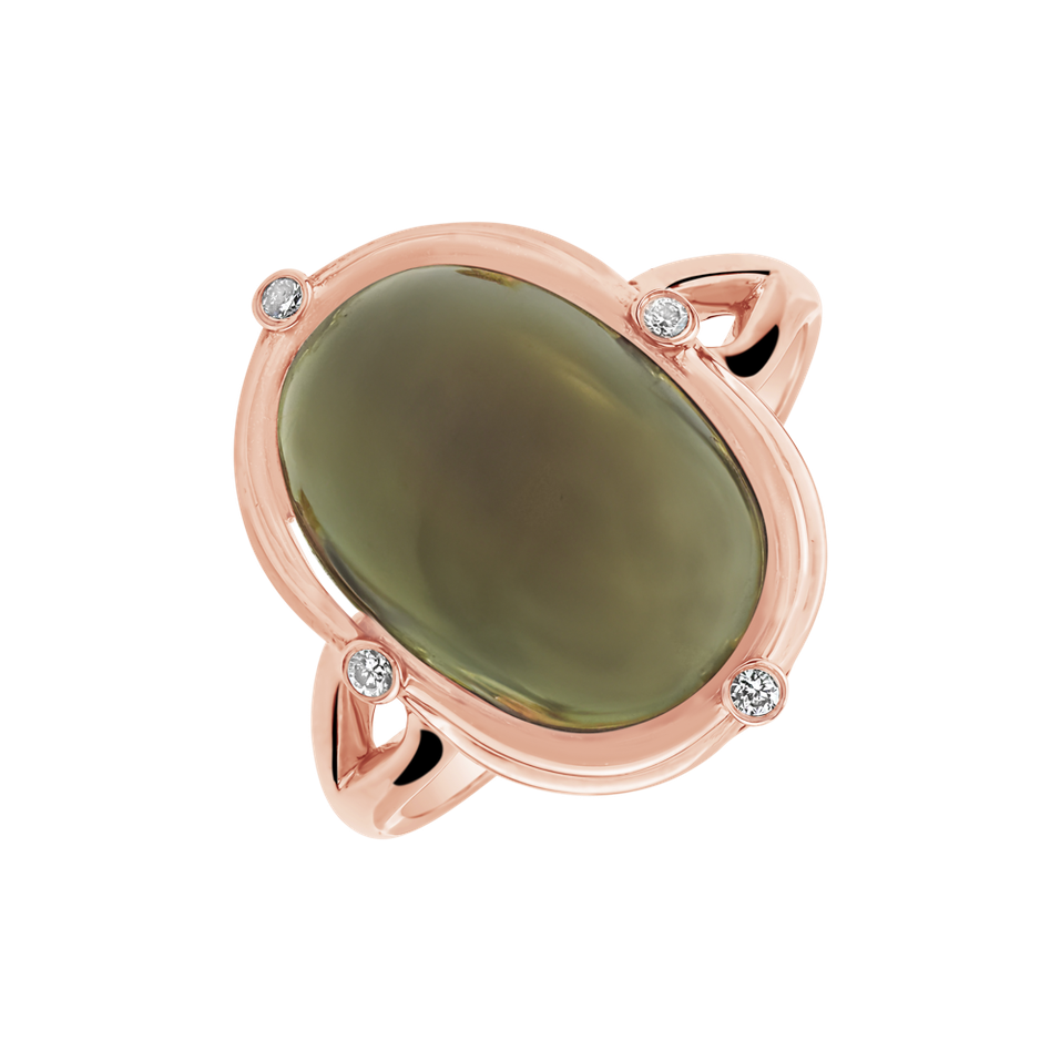 Prsten s diamanty a smoky quartzem Noble Touch