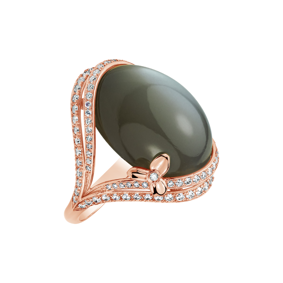 Prsten s diamanty a měsíčním kamenem Magical Countess