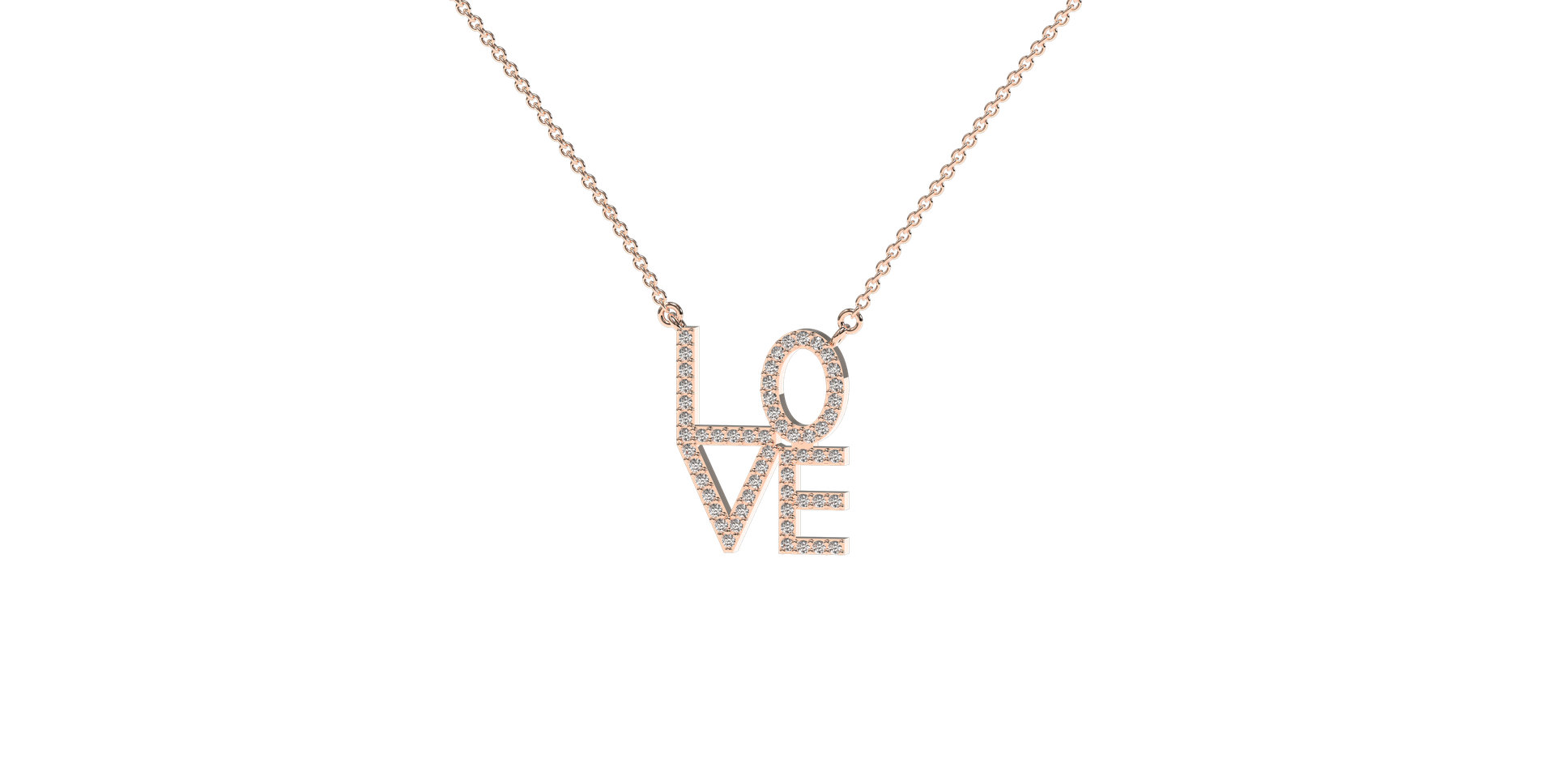 Náhrdelník s diamanty LOVE