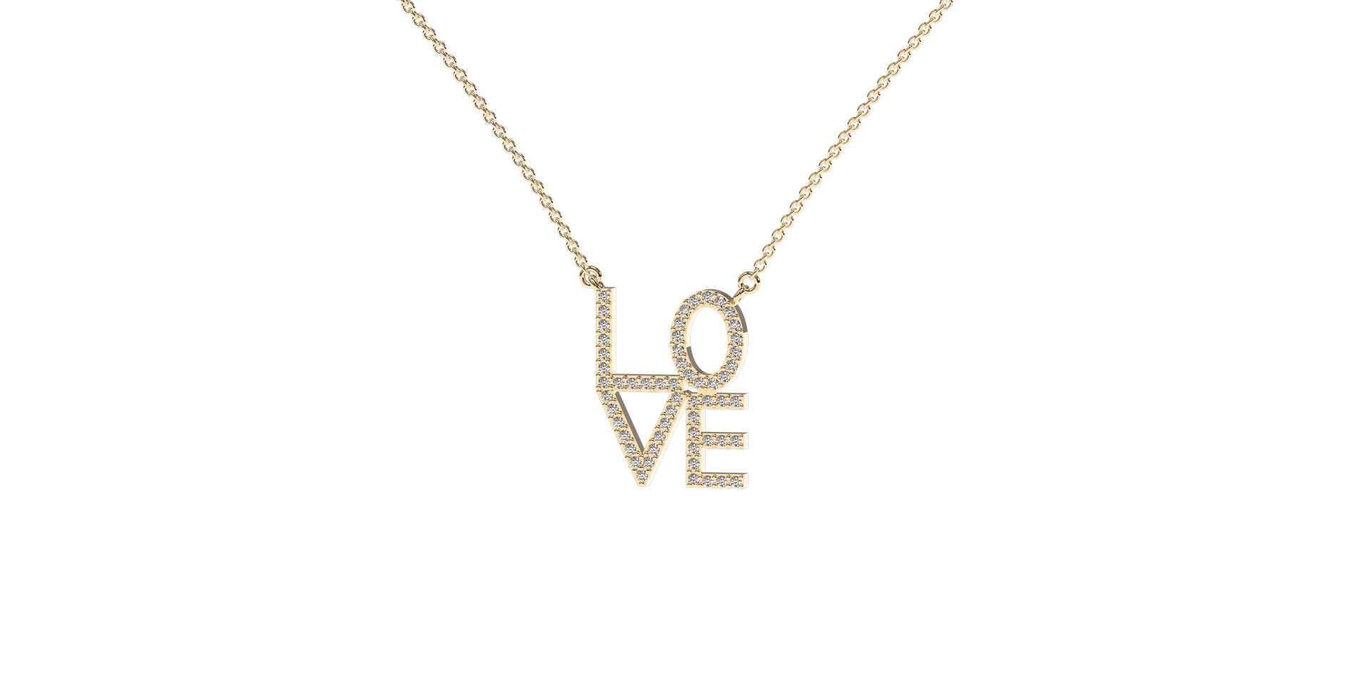 Náhrdelník s diamanty LOVE