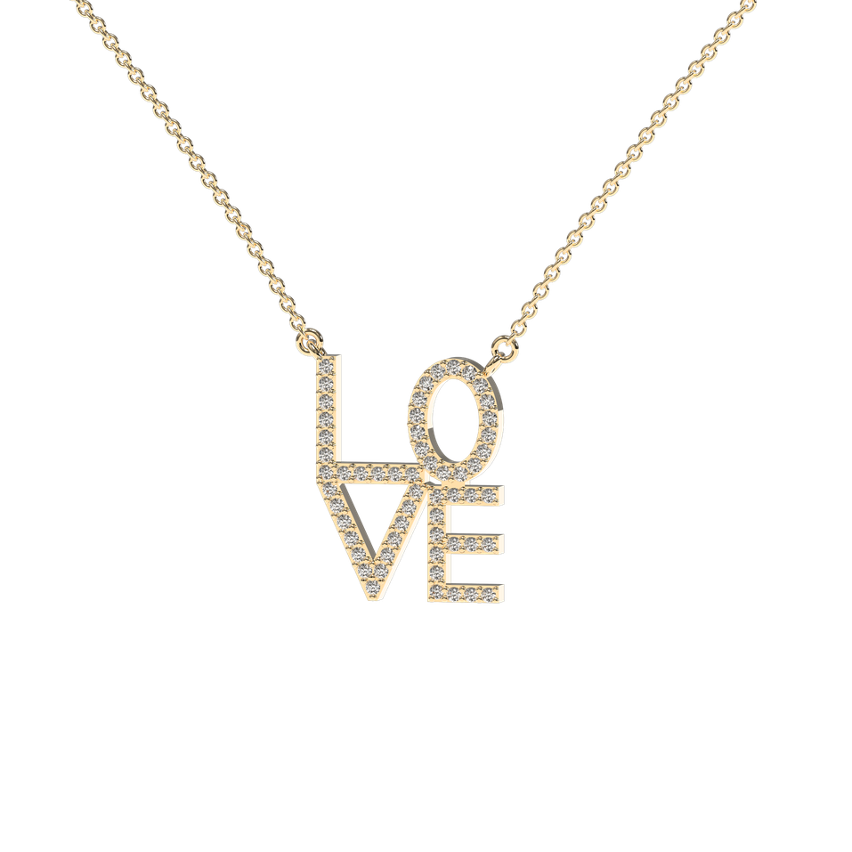 Náhrdelník s diamanty LOVE