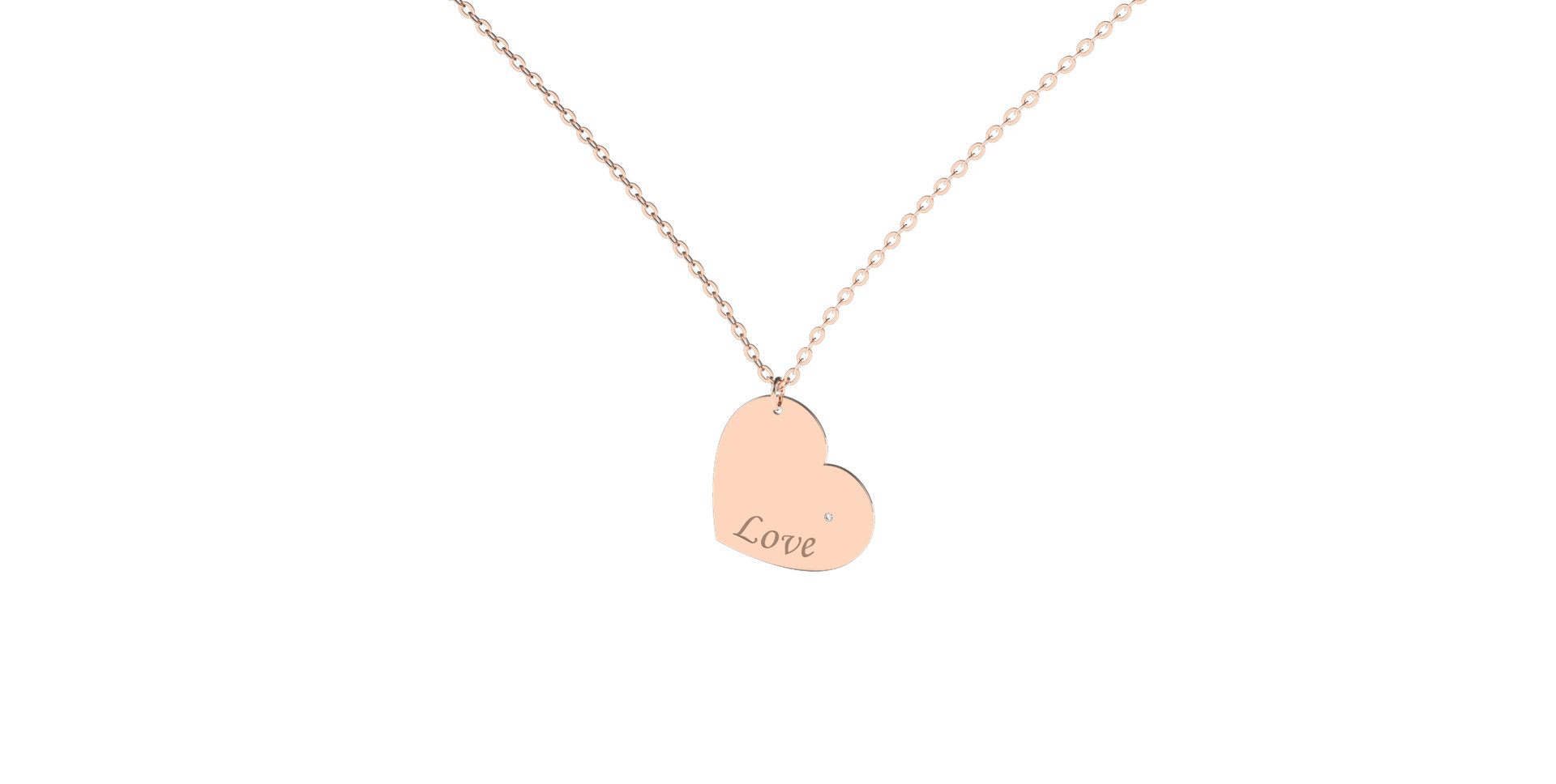 Náhrdelník s diamantem Amour Heart