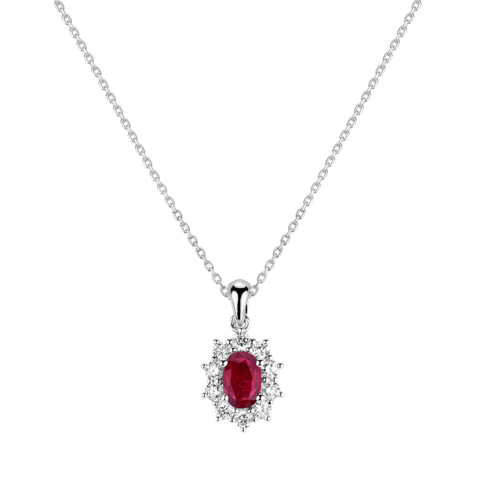 Přívěs s rubínem a diamanty Goddess Elegance