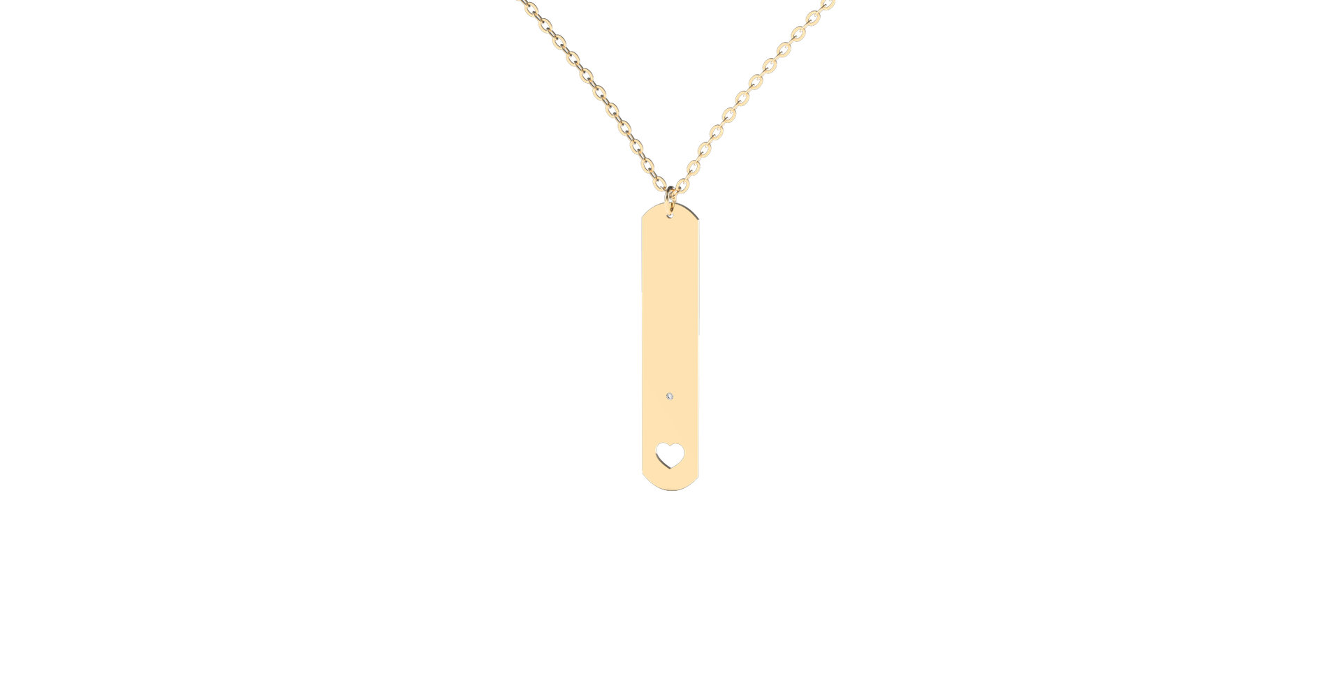 Náhrdelník s diamantem Military Heart