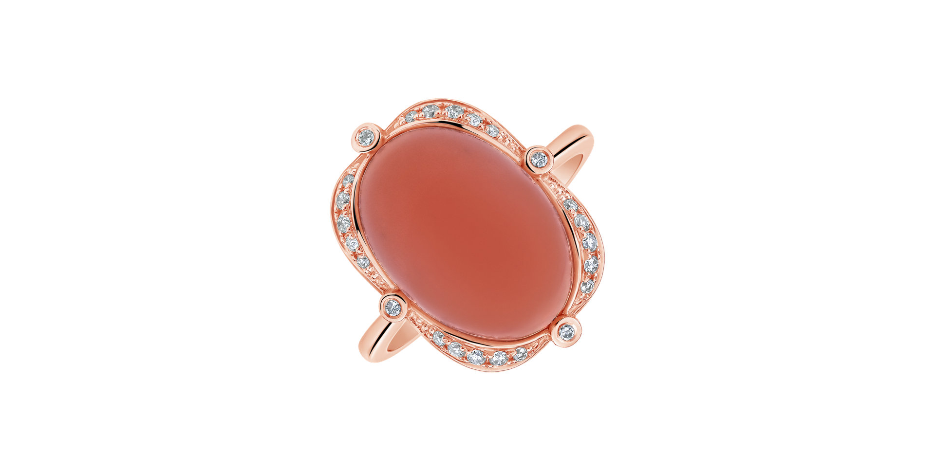 Prsten s diamanty a měsíčním kamenem Herbal love