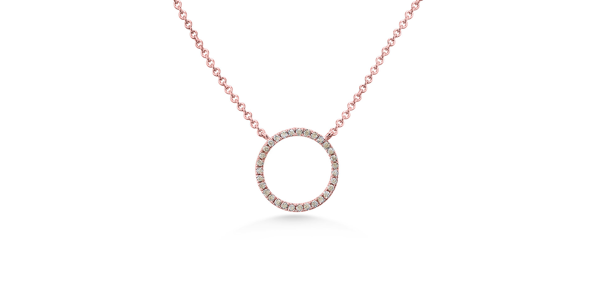 Náhrdelník s hnědými a bílými diamanty Little Circle