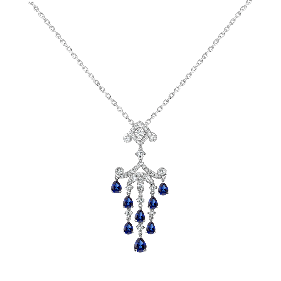Přívěs s diamanty a safíry Sapphire Storm