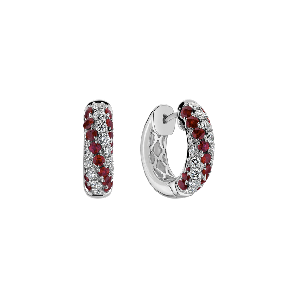 Náušnice s diamanty a rubíny Rhapsody of the Void