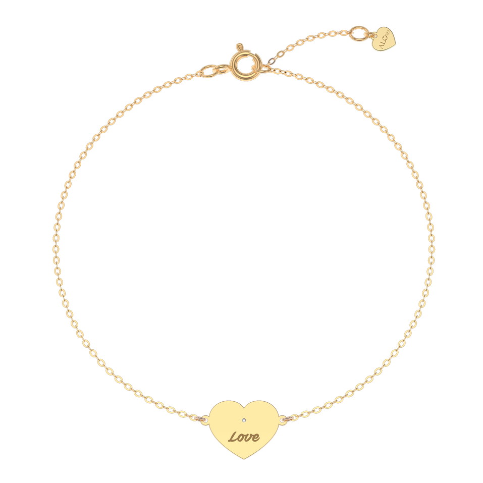 Náramek s diamantem Heart Love