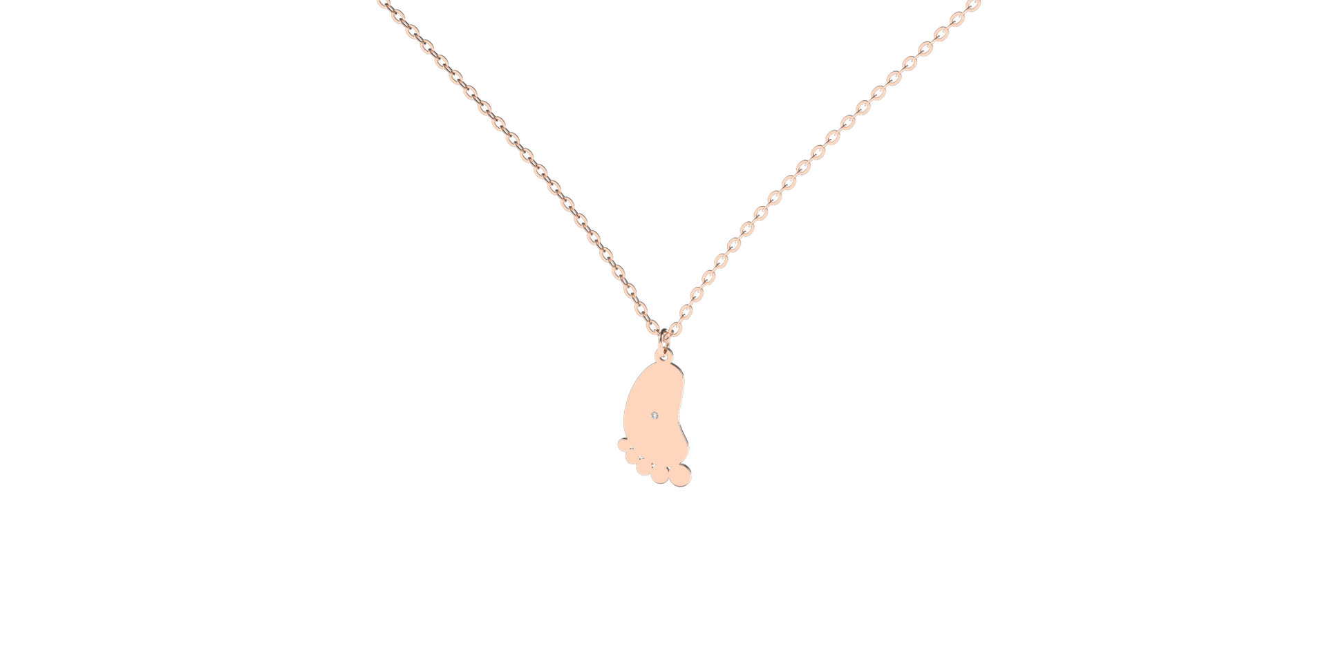 Náhrdelník s diamantem Baby Foot