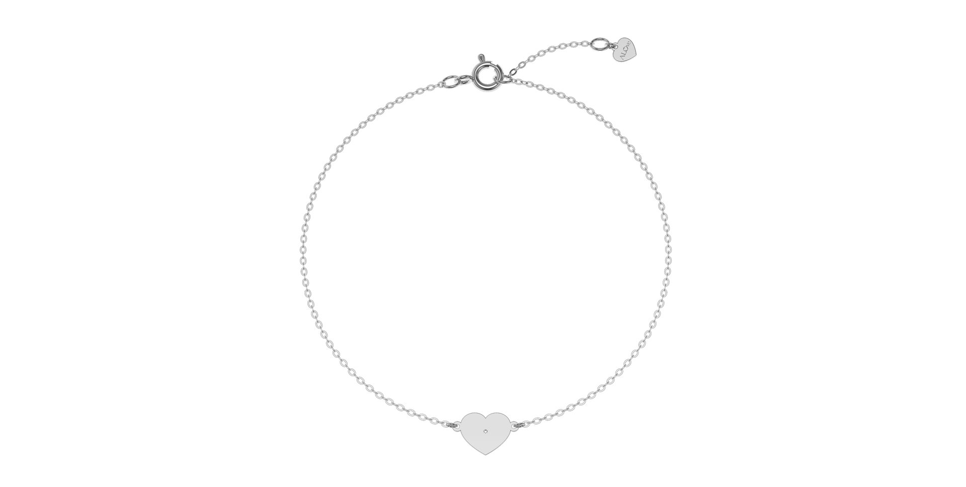 Náramek s diamantem Glittering Heart