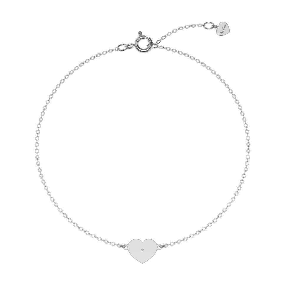 Náramek s diamantem Glittering Heart