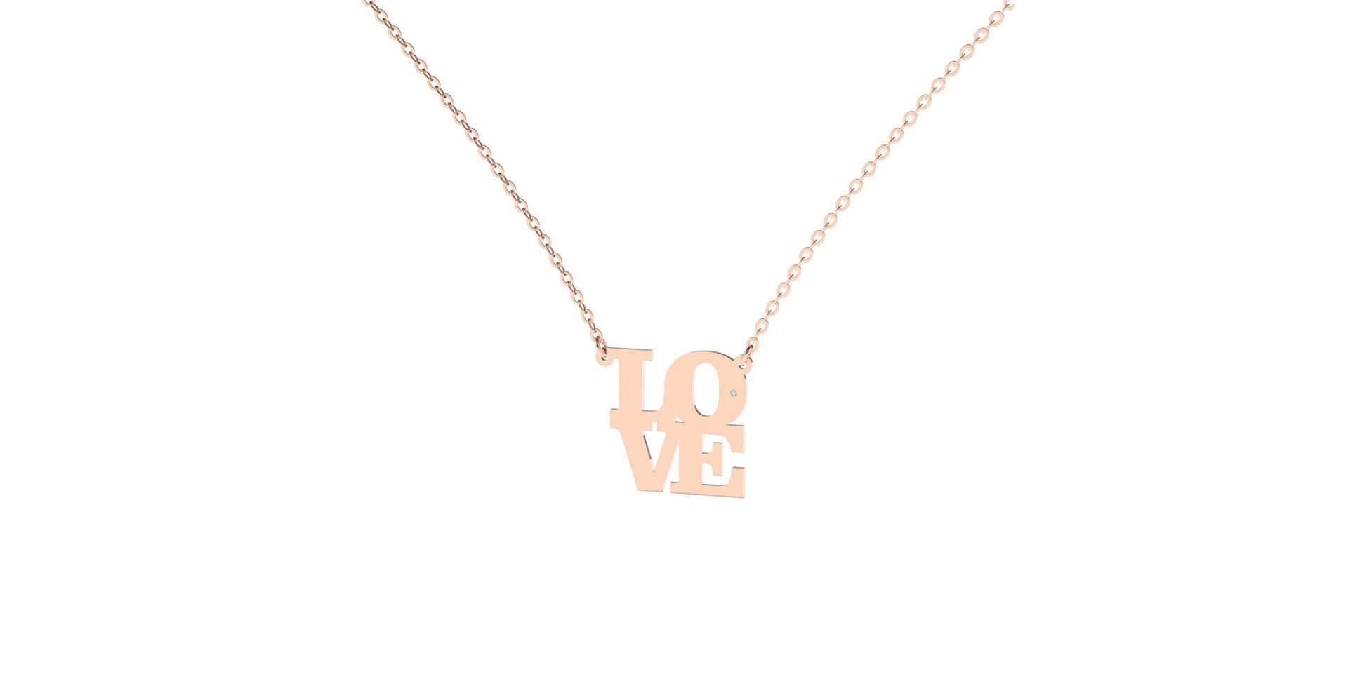Náhrdelník s diamantem Love