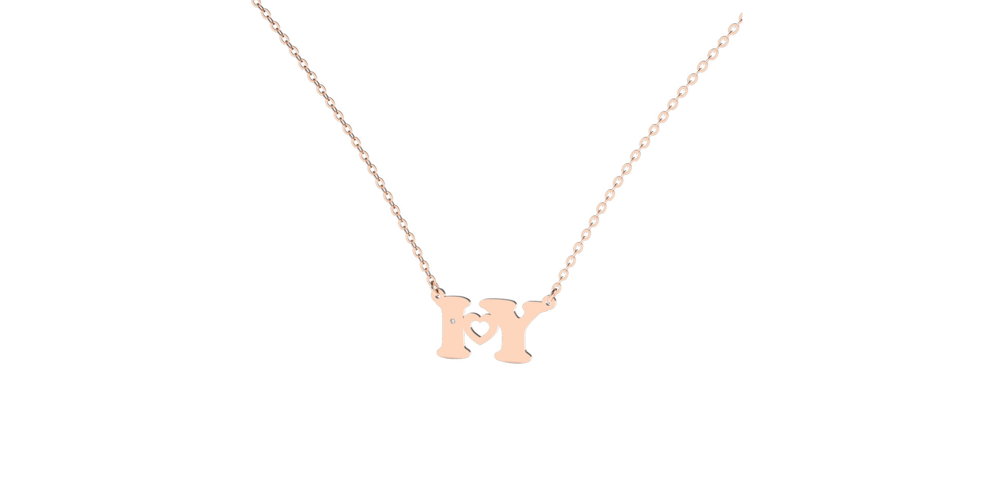 Náhrdelník s diamantem I Love U