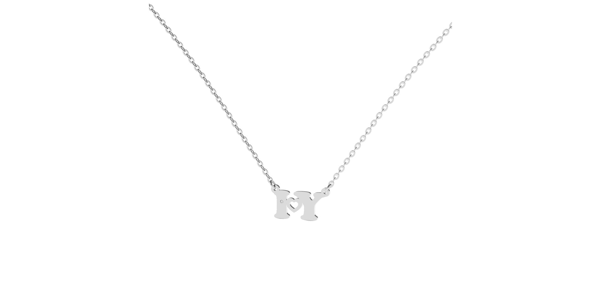 Náhrdelník s diamantem I Love U