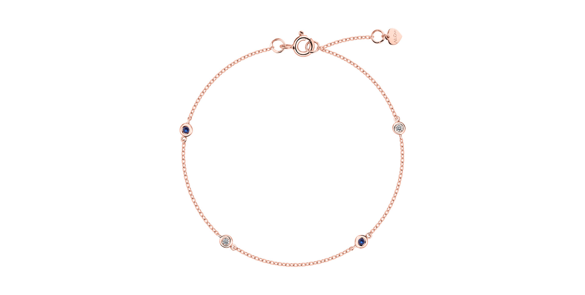 Náramek s diamanty a safíry Dots