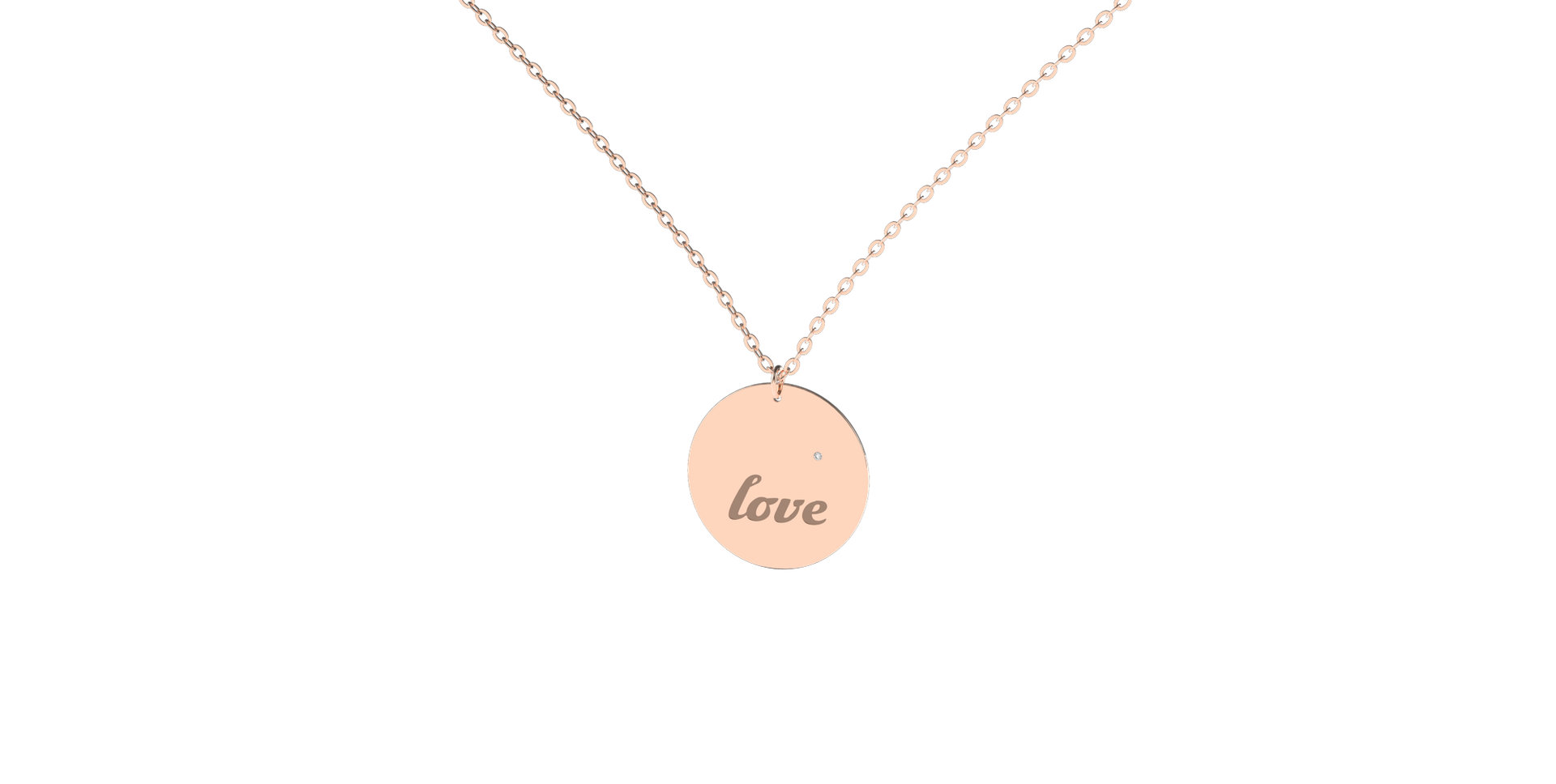 Náhrdelník s diamantem Love