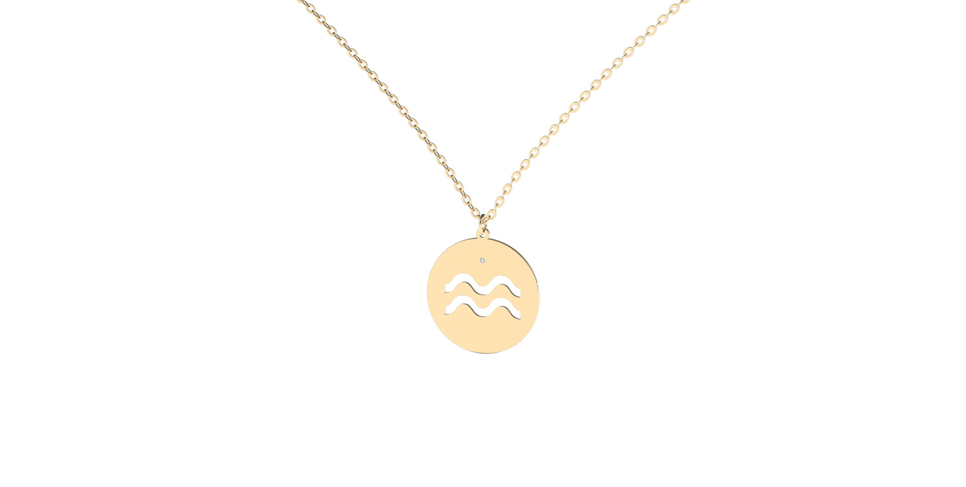 Náhrdelník s diamantem Aquarius
