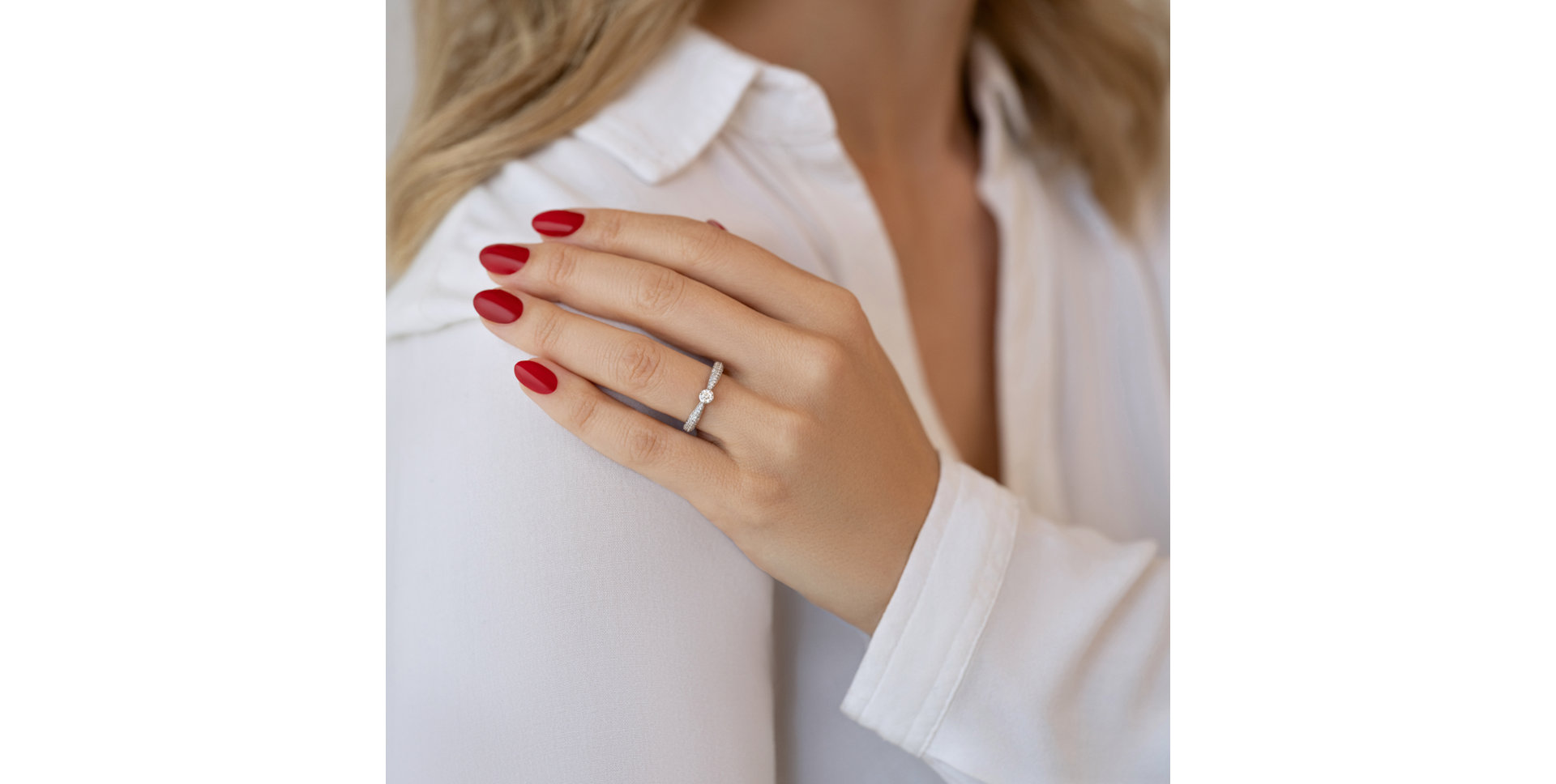 Prsten 14kt bílé zlato s diamantem Dream Ritual