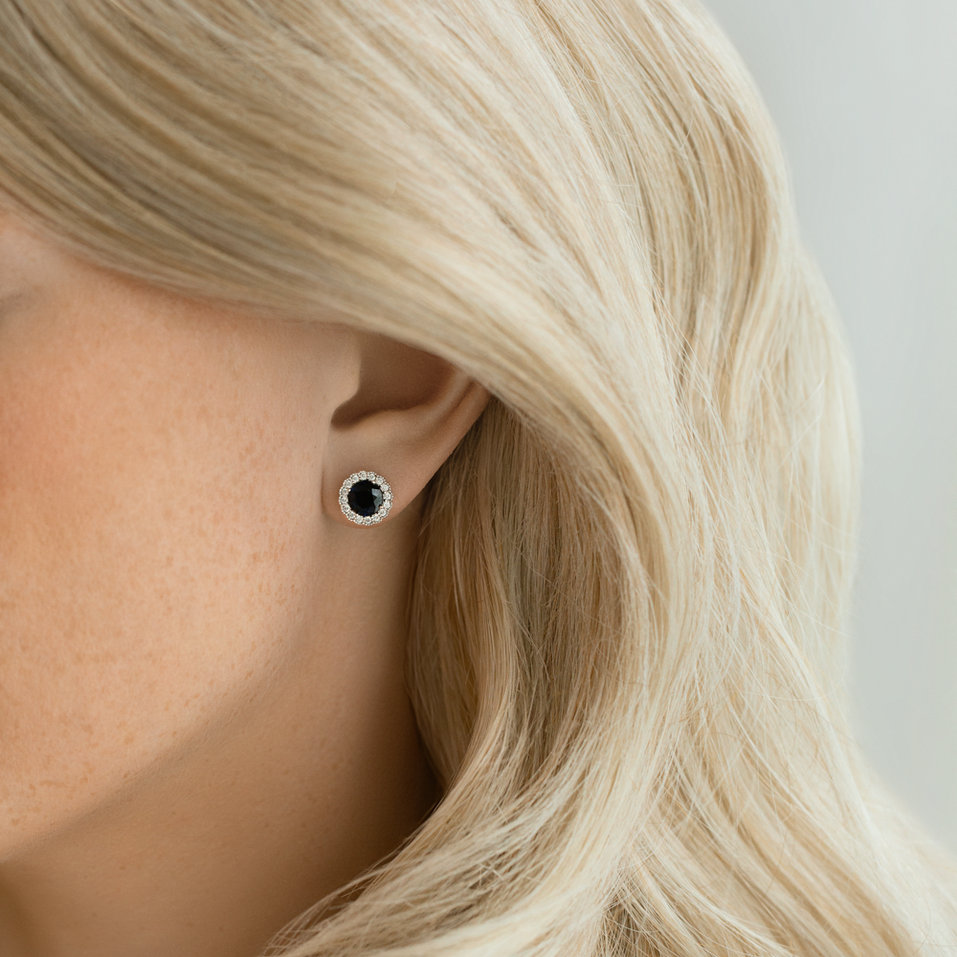 Náušnice s safírem a diamanty Royal Allure