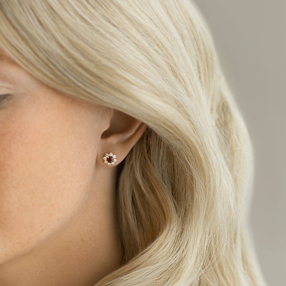 Náušnice s safírem a diamanty Celestial Romance