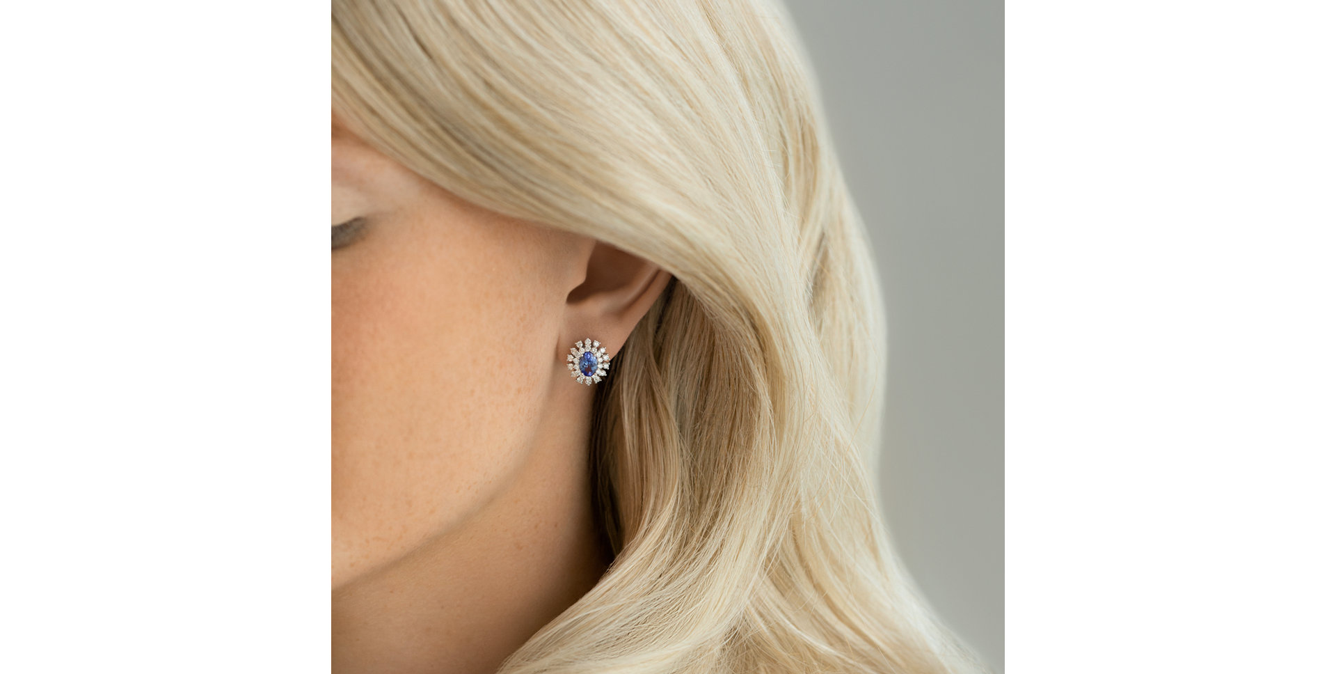 Náušnice s diamanty a tanzanitem Fairytale Goddess