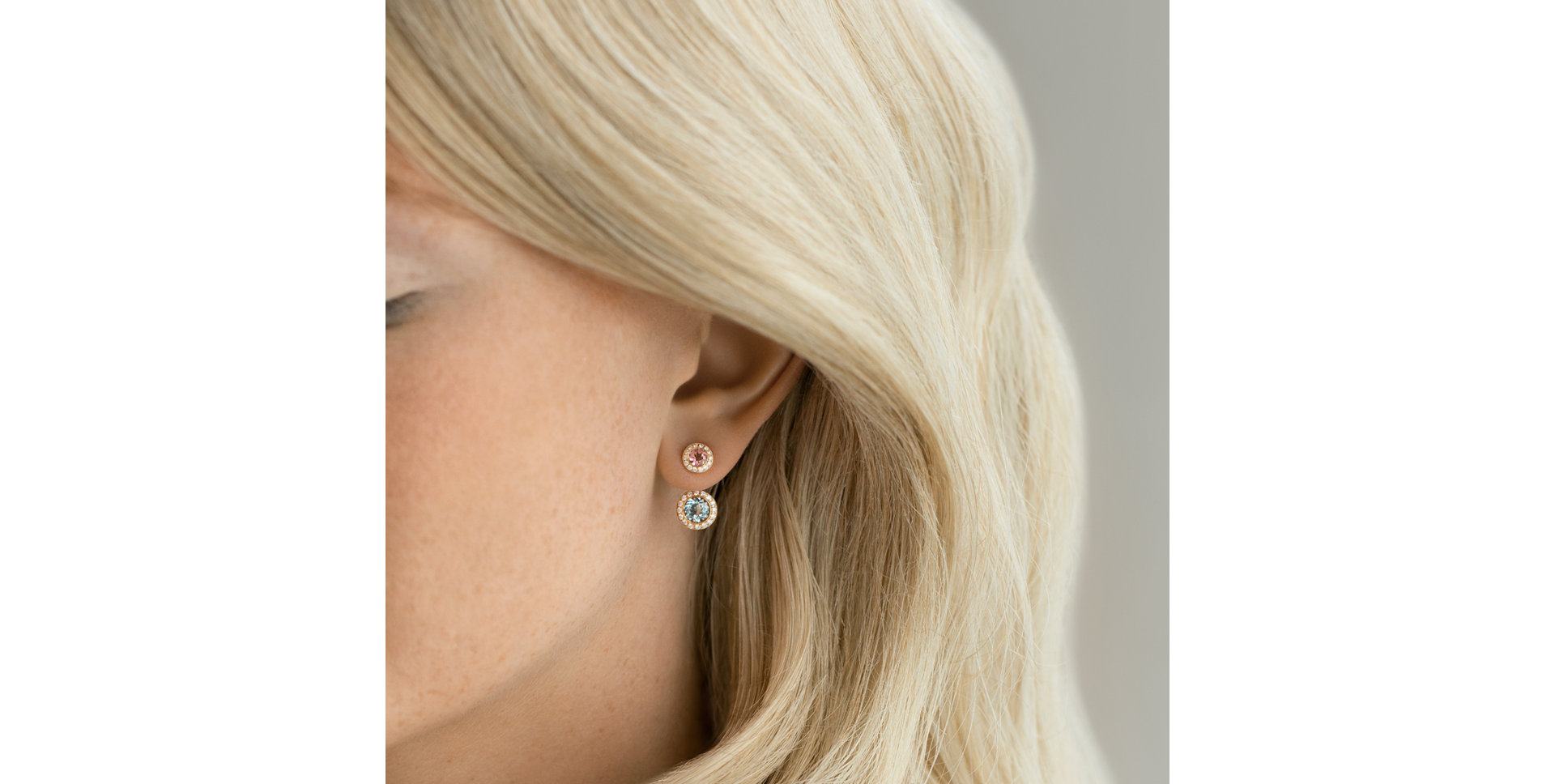 Náušnice s diamanty, akvamarínem a turmalínem Alchemy Labyrinth